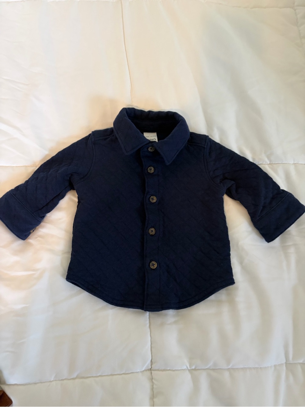 kate quinn Navy Quilted Button-Front Shirt